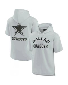 Men's Dallas Cowboys Gray Super Soft Fleece Short Sleeve Hoodie