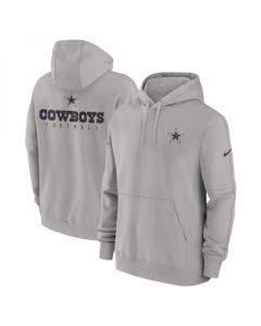 Men's Dallas Cowboys Grey Sideline Club Fleece Pullover Hoodie