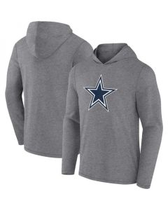 Men's Dallas Cowboys Heather Gray Primary Logo Long Sleeve Hoodie T-Shirt