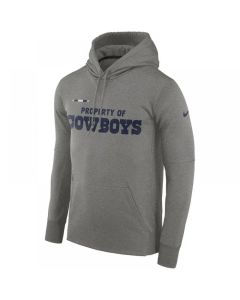 Men's Dallas Cowboys Heather Gray Sideline Property Of Performance Pullover Hoodie