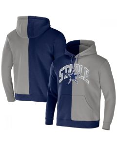 Men's Dallas Cowboys Navy/Grey Split Logo Pullover Hoodie