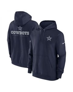 Men's Dallas Cowboys Navy Sideline Club Fleece Pullover Hoodie