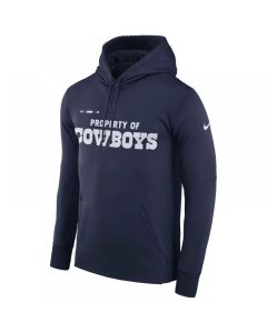Men's Dallas Cowboys Navy Sideline Property Of Performance Pullover Hoodie