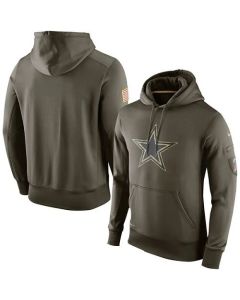 Men's Dallas Cowboys Olive Salute To Service KO Performance Hoodie