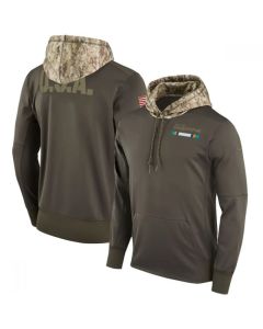 Men's Dallas Cowboys Olive Salute to Service Sideline Therma Pullover Hoodie