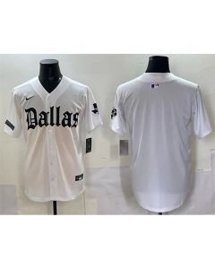 Men's Dallas Cowboys White "Gothic Lone Star Edition" Limited Stitched Baseball Jersey (White)