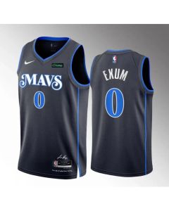 Men's Dallas Mavericks #0 Dante Exum Black 2023/24 City Edition Stitched Basketball Jersey