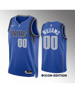 Men's Dallas Mavericks #00 Brandon Williams Blue Icon Edition Stitched Basketball Jersey