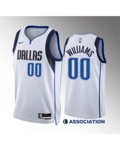 Men's Dallas Mavericks #00 Brandon Williams White Association Edition Stitched Basketball Jersey
