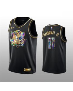 Men's Dallas Mavericks #11 Tim Hardaway Jr. 2021/22 Black Golden Edition 75th Anniversary Diamond Logo Stitched Basketball Jersey