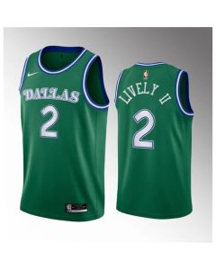 Men's Dallas Mavericks #2 Dereck Lively II Green 2023 Draft Classic Edition Stitched Basketball Jersey