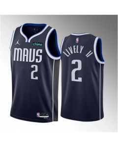 Men's Dallas Mavericks #2 Dereck Lively II Navy 2023 Draft Statement Edition Stitched Basketball Jersey