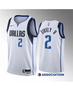 Men's Dallas Mavericks #2 Dereck Lively II White 2023 Draft Association Edition Stitched Basketball Jersey