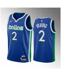 Men's Dallas Mavericks #2 Kyrie Irving Blue 2023/23 City Edition Stitched Basketball Jersey