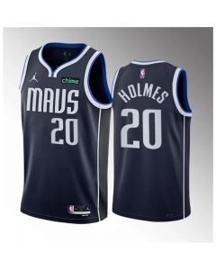 Men's Dallas Mavericks #20 Richaun Holmes Navy 2023 Draft Statement Edition Stitched Basketball Jersey