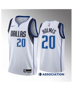 Men's Dallas Mavericks #20 Richaun Holmes White 2023 Draft Association Edition Stitched Basketball Jersey
