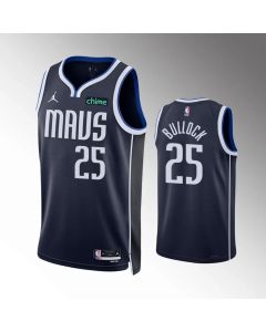 Men's Dallas Mavericks #25 Reggie Bullock Navy Statement Edition Stitched Basketball Jersey