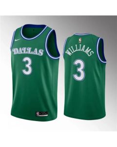Men's Dallas Mavericks #3 Grant Williams Green Classic Edition Stitched Basketball Jersey