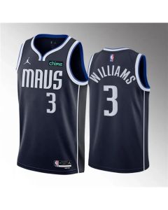 Men's Dallas Mavericks #3 Grant Williams Navy Statement Edition Stitched Basketball Jersey