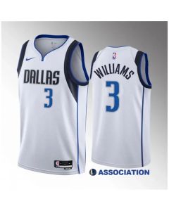 Men's Dallas Mavericks #3 Grant Williams White Association Edition Stitched Basketball Jersey