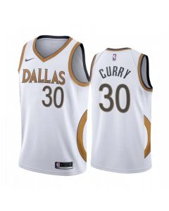 Men's Dallas Mavericks #30 Seth Curry 2020 White City Edition Stitched Jersey