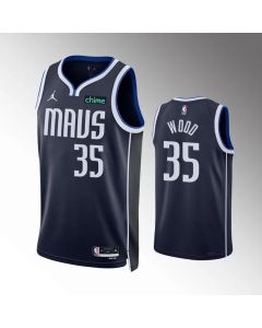 Men's Dallas Mavericks #35 Christian Wood Navy Statement Edition Stitched Basketball Jersey