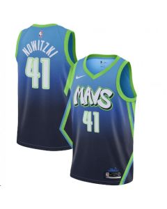 Men's Dallas Mavericks #41 Dirk Nowitzki Blue Stitched Jersey