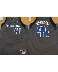 Men's Dallas Mavericks #41 Dirk Nowitzki Grey Association Edition Swingman Stitched Jersey