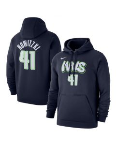 Men's Dallas Mavericks #41 Dirk Nowitzki Navy City Edition Name & Number Pullover Hoodie