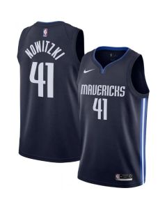 Men's Dallas Mavericks #41 Dirk Nowitzki Navy Statement Edition Stitched Jersey