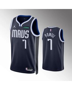 Men's Dallas Mavericks #7 Dwight Powell Navy Statement Edition Stitched Basketball Jersey