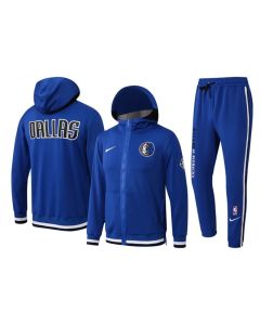 Men's Dallas Mavericks 75th Anniversary Royal Performance Showtime Full-Zip Hoodie Jacket And Pants Suit