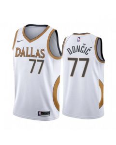 Men's Dallas Mavericks #77 Luka Doncic 2020 White City Edition Stitched Jersey