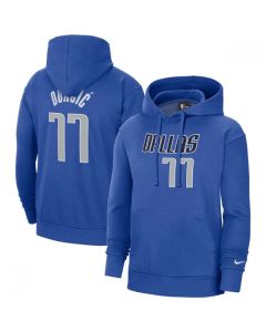 Men's Dallas Mavericks #77 Luka Doncic 2021 Blue Pullover Hoodie