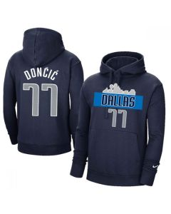 Men's Dallas Mavericks #77 Luka Doncic 2021 Navy Pullover Hoodie