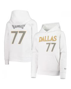 Men's Dallas Mavericks #77 Luka Doncic 2021 White Pullover Hoodie
