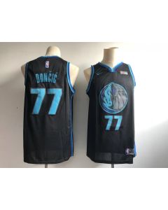Men's Dallas Mavericks #77 Luka Doncic Black 2018/19 City Edition Swingman Stitched NBA Jersey