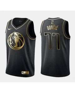 Men's Dallas Mavericks #77 Luka Doncic Black 2019 Golden Edition Stitched NBA Jersey