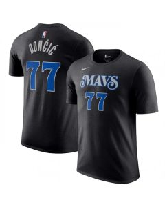 Men's Dallas Mavericks #77 Luka Doncic Black 2023/24 City Edition Name & Number T-Shirt