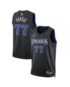 Men's Dallas Mavericks #77 Luka Doncic Black 2023/24 City Edition Stitched Basketball Jersey