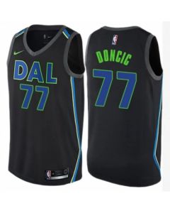 Men's Dallas Mavericks #77 Luka Doncic Black City Edition Stitched Jersey