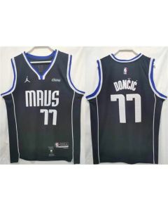Men's Dallas Mavericks #77 Luka Doncic Black Stitched Jersey (Black)