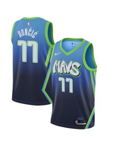 Men's Dallas Mavericks #77 Luka Doncic Blue City Edition Stitched NBA Jersey
