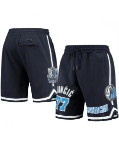 Men's Dallas Mavericks #77 Luka Doncic Navy Shorts