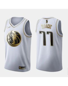 Men's Dallas Mavericks #77 Luka Doncic White 2019 Golden Edition Stitched NBA Jersey