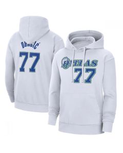 Men's Dallas Mavericks #77 Luka Doncic White Pullover Hoodie