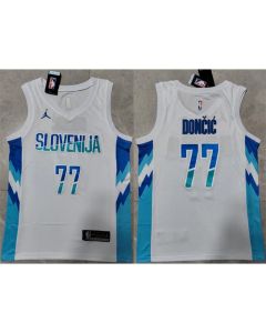 Men's Dallas Mavericks #77 Luka Doncic White Stitched Jersey
