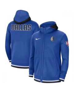 Men's Dallas Mavericks Blue 75th Anniversary Performance Showtime Full-Zip Hoodie Jacket