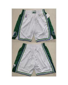 Men's Dallas Mavericks White/Green 75th Anniversary Shorts (Run Small)