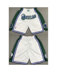 Men's Dallas Mavericks White/Green Shorts (Run Small)